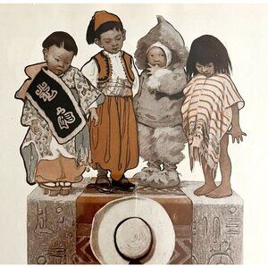 Foreign Children Jessie Willcox Smith 1905 Lithograph Print Stevenson Verse HM1D